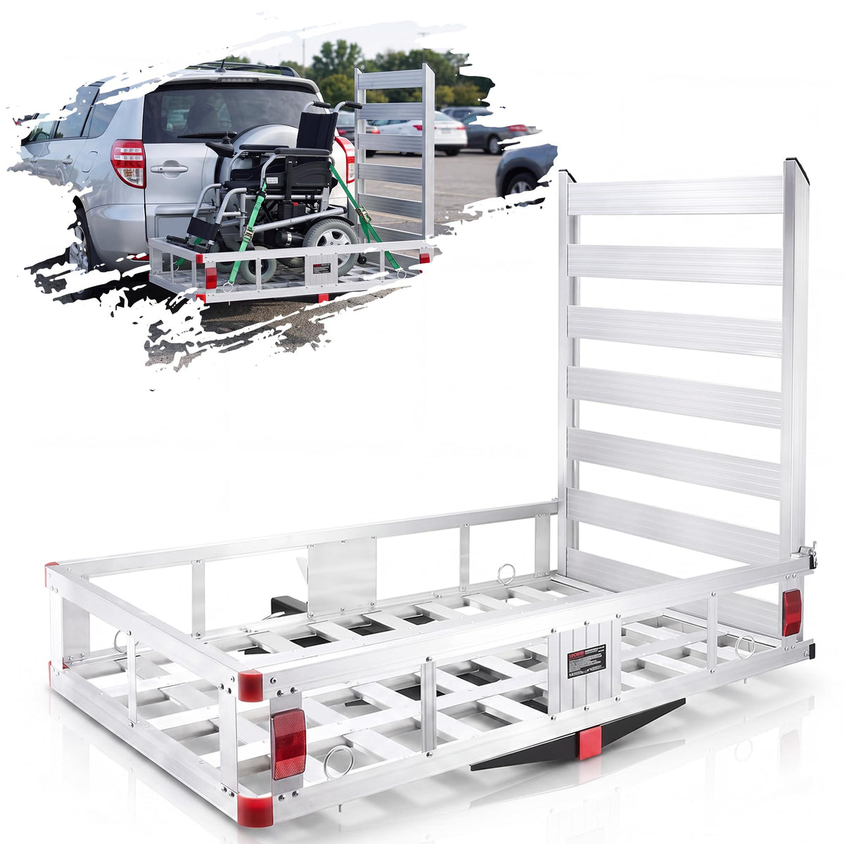 50" Aluminum Wheelchair Carrier with Ramp C1069