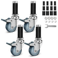 2 Inch Expanding Stem Caster Wheels with Locking Brake Set of 4 O26248