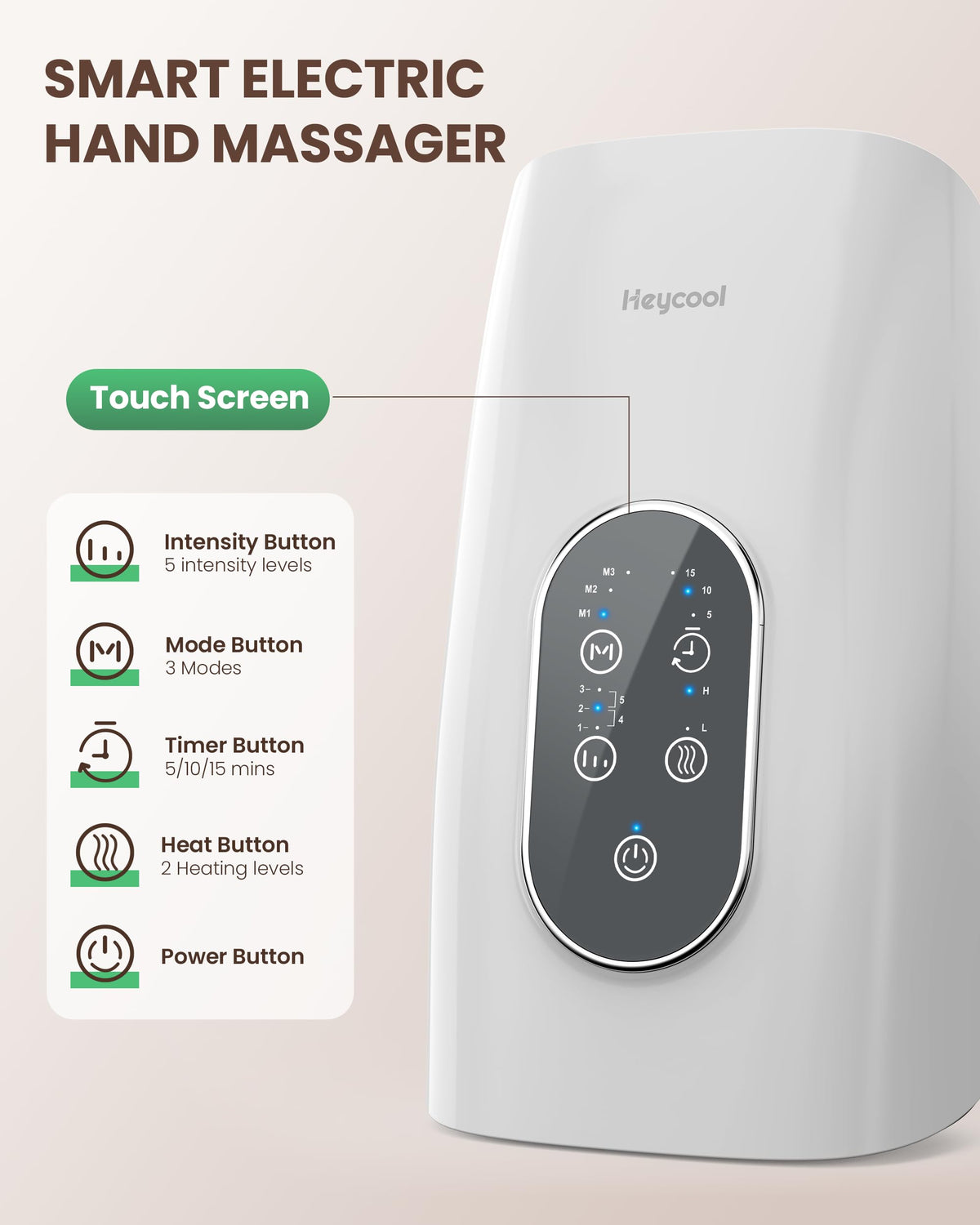 Cordless Hand Massager with Heat Compression Q966