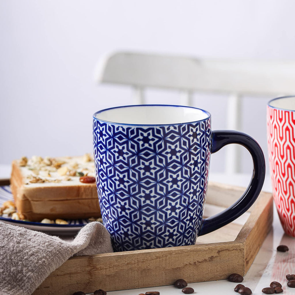 Ceramic Coffee Mugs Set 16 oz + Dinnerware Sets 12-Pieces G474