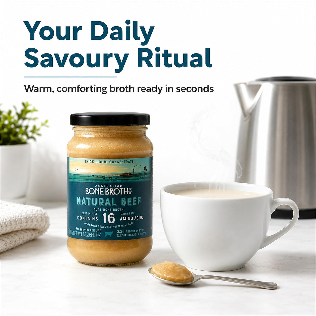 Natural Beef Bone Broth Concentrate 13.26 Floz X876