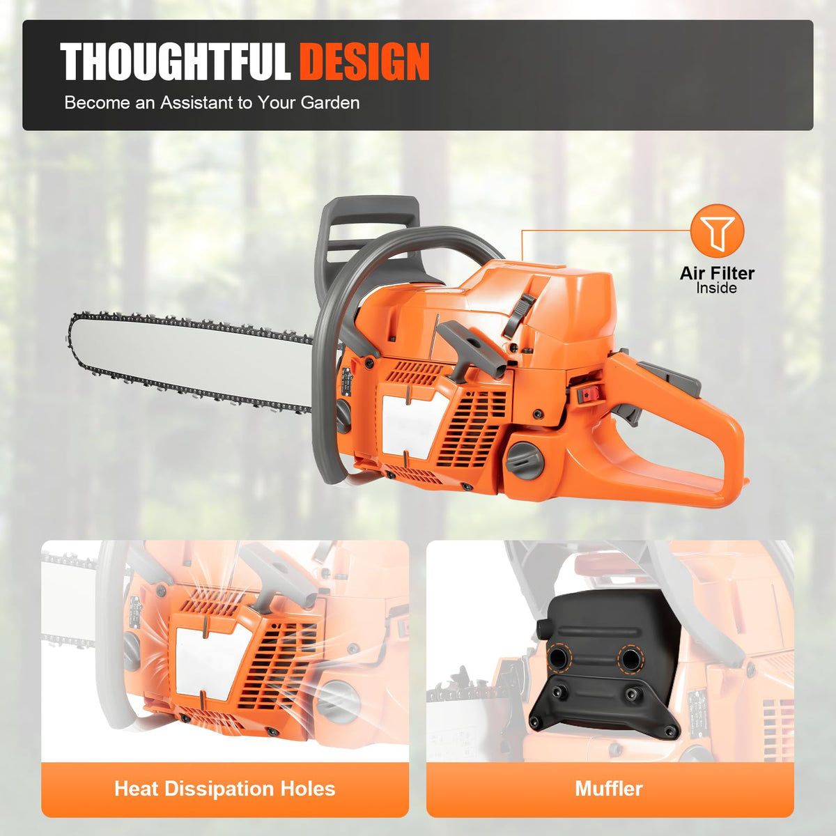 24 Inch 72CC Gas Chainsaw B8198