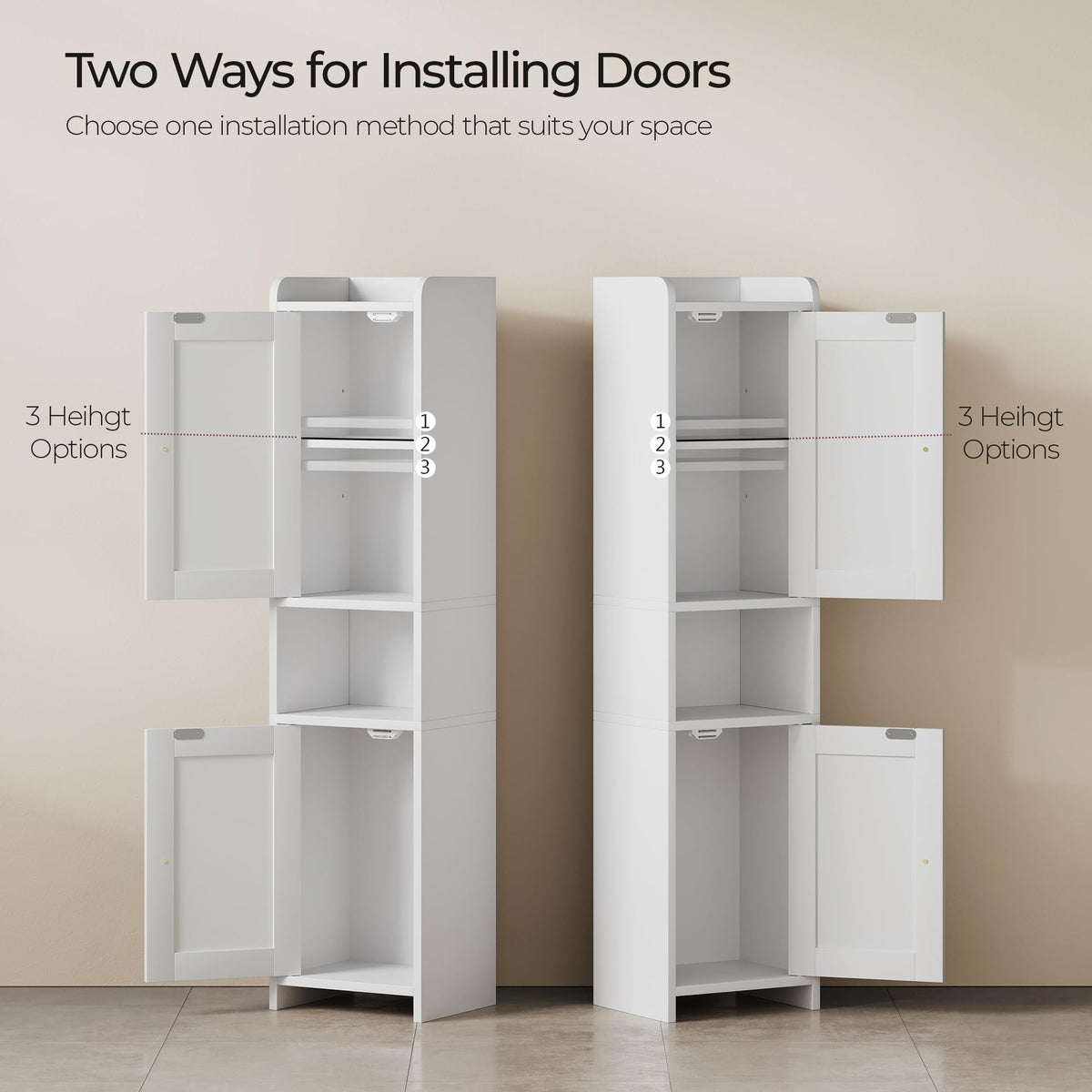 White Bathroom Cabinet with 2 Doors S37162