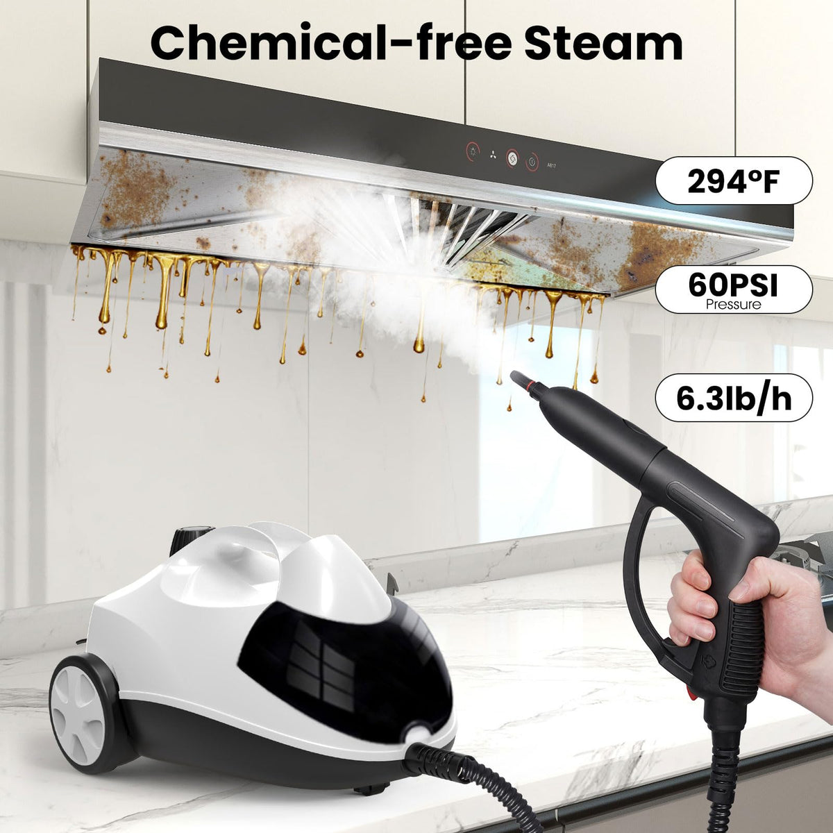 1.5L 6-in-1 Steam Cleaner with 8 Accessories A66172