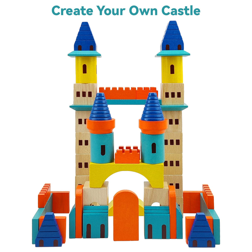 69 Pcs Wooden Building Blocks Set F23991