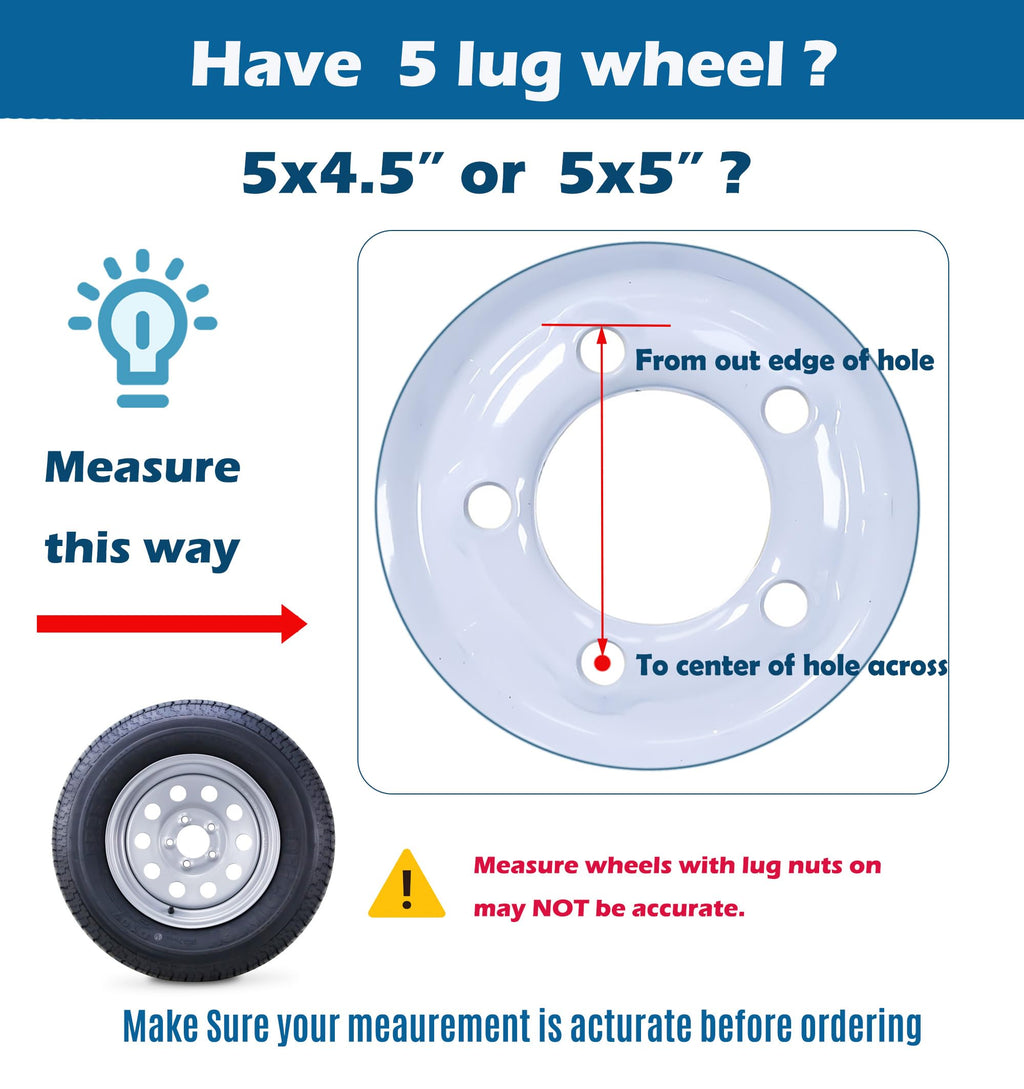 Trailer Tire Wheel ST205/75R15 8PR 5X4.5 White Spoke Pk2 X903