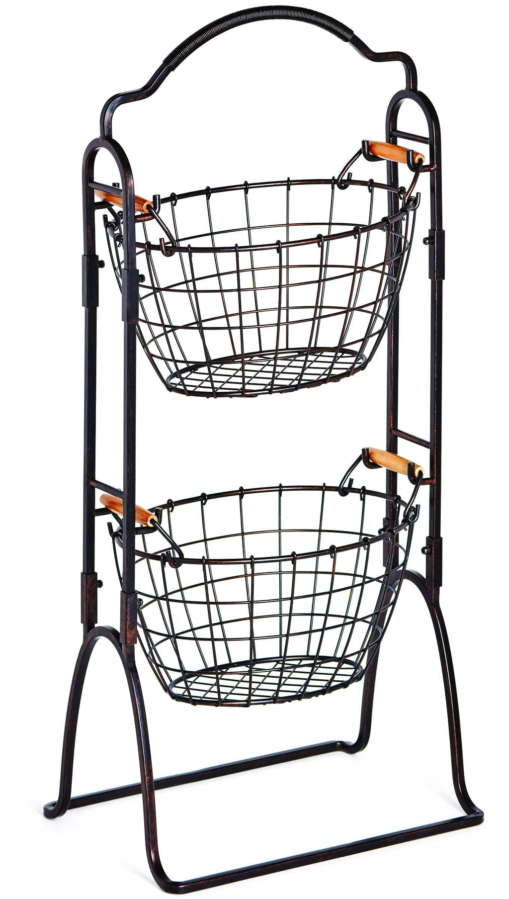 Adjustable 3-Tier Metal Floor Standing Storage Basket G2459