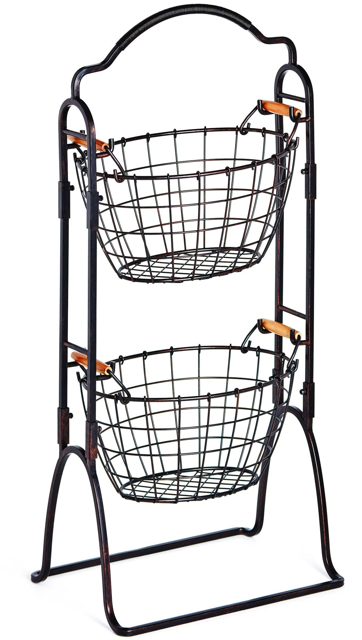 Adjustable 3-Tier Metal Floor Standing Storage Basket G2459