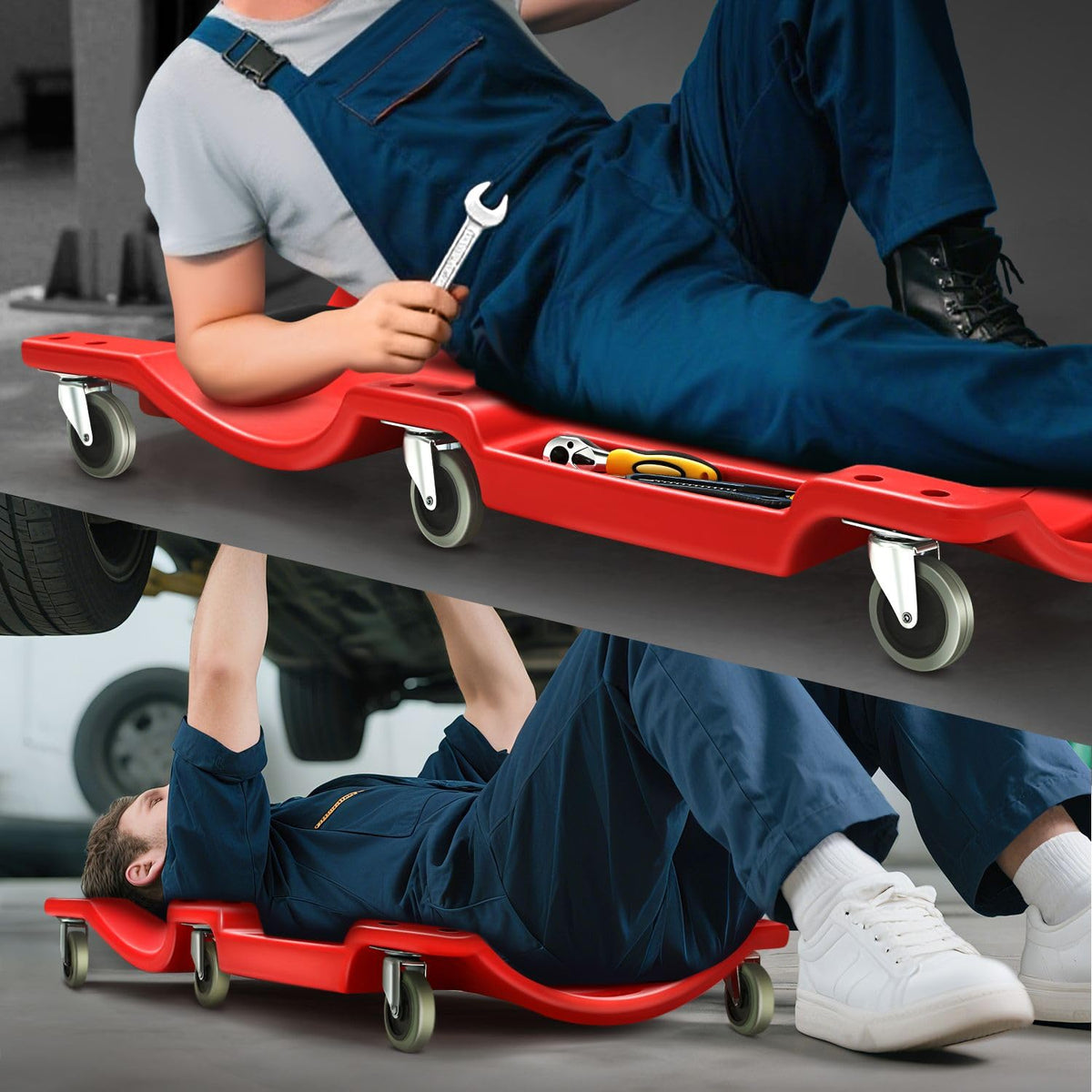 40 Inch Low Profile Rolling Creeper with Padded Headrest N57960