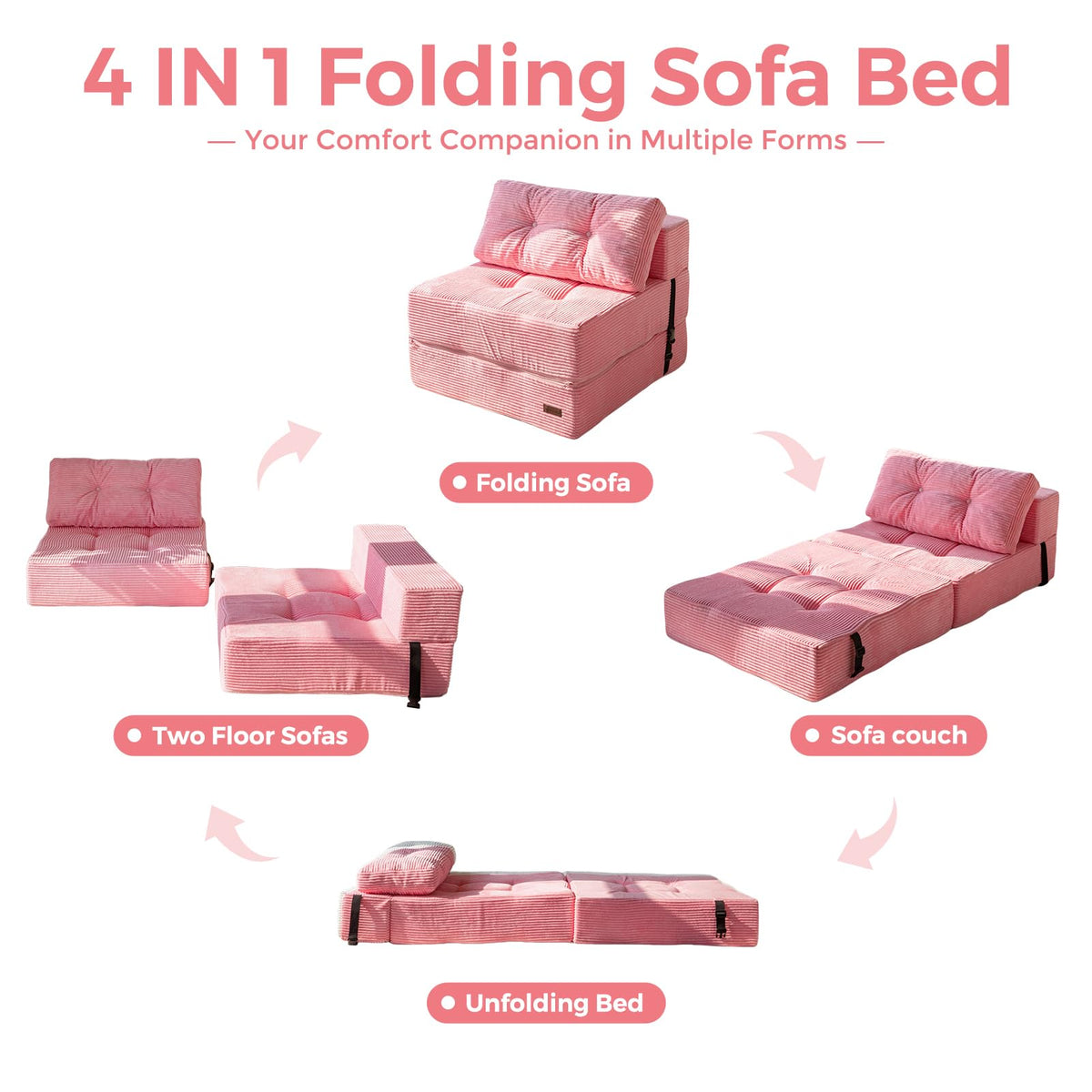 Folding Sofa Bed with Pillow B12440