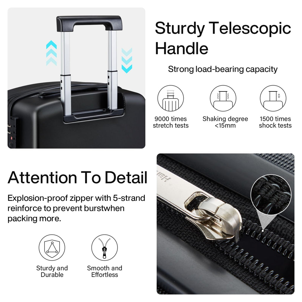 16 Inch Underseat Hard Shell Carry On Luggage with TSA Lock L56704