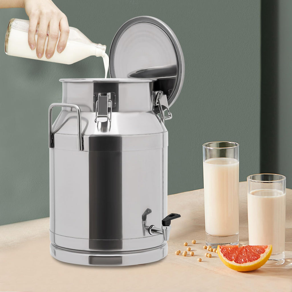 30L Stainless Steel Milk Can with Handle Sealed Lid and Faucet N514457