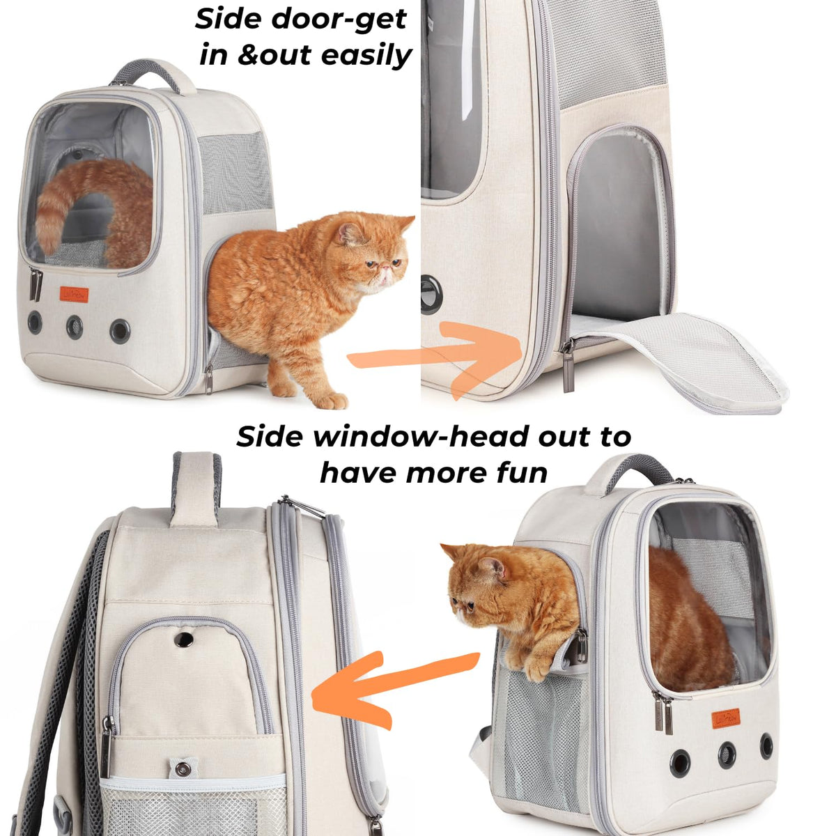 Pet Carrier Backpack, Airline-Approved (Beige) O921