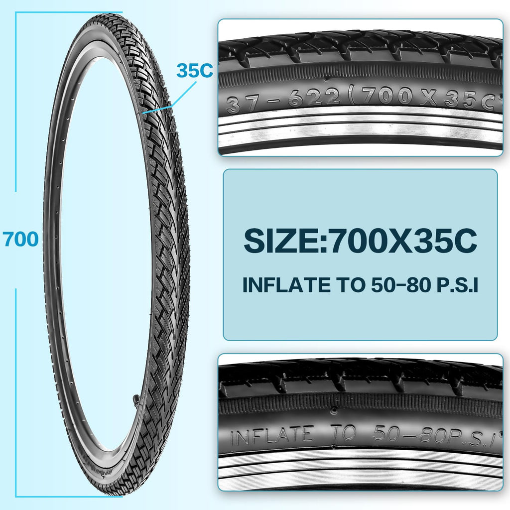 Foldable Road Bike Tires and Inner Tubes 2-Pack Y8352