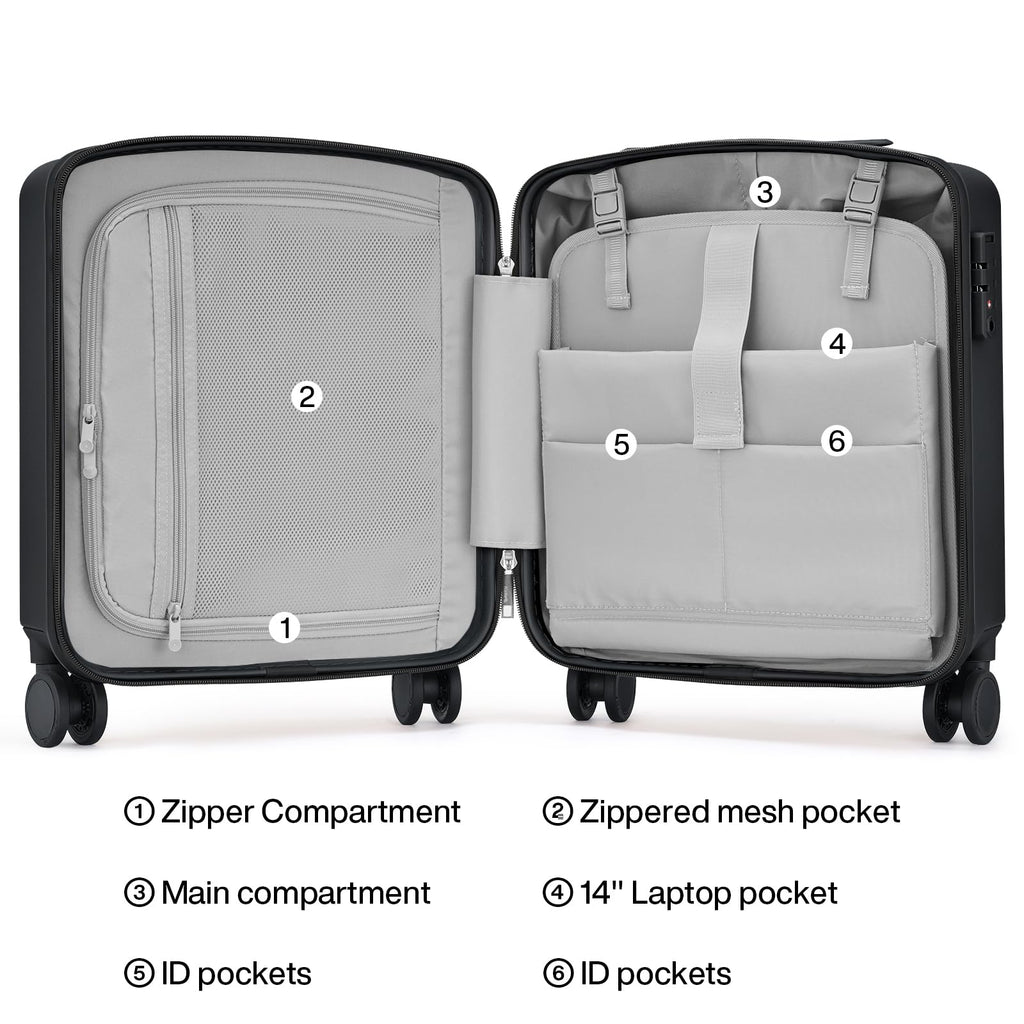 16 Inch Underseat Hard Shell Carry On Luggage with TSA Lock L56704