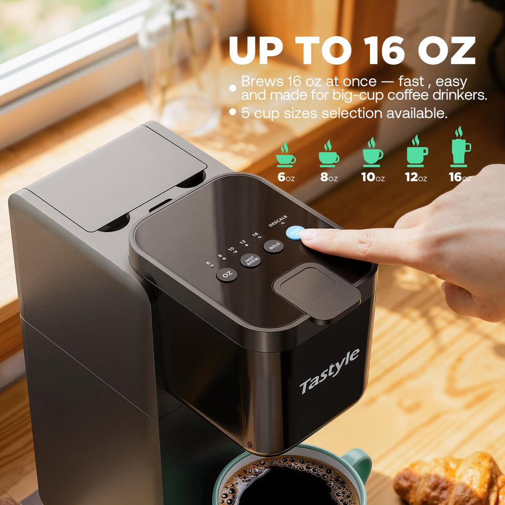Single Serve Coffee Maker Hot and Iced Black A906