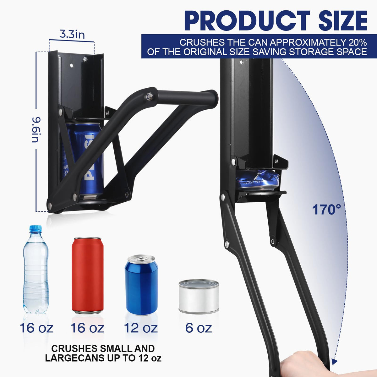 High-Strength Alloy Wall-Mounted Can Crusher T1668