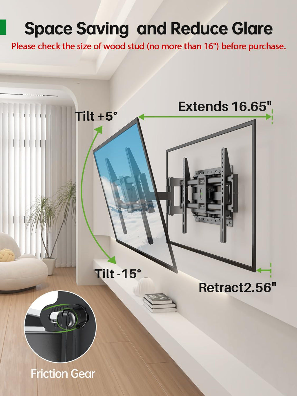Full Motion TV Wall Mount for 42-90 inch Flat Screen U939913