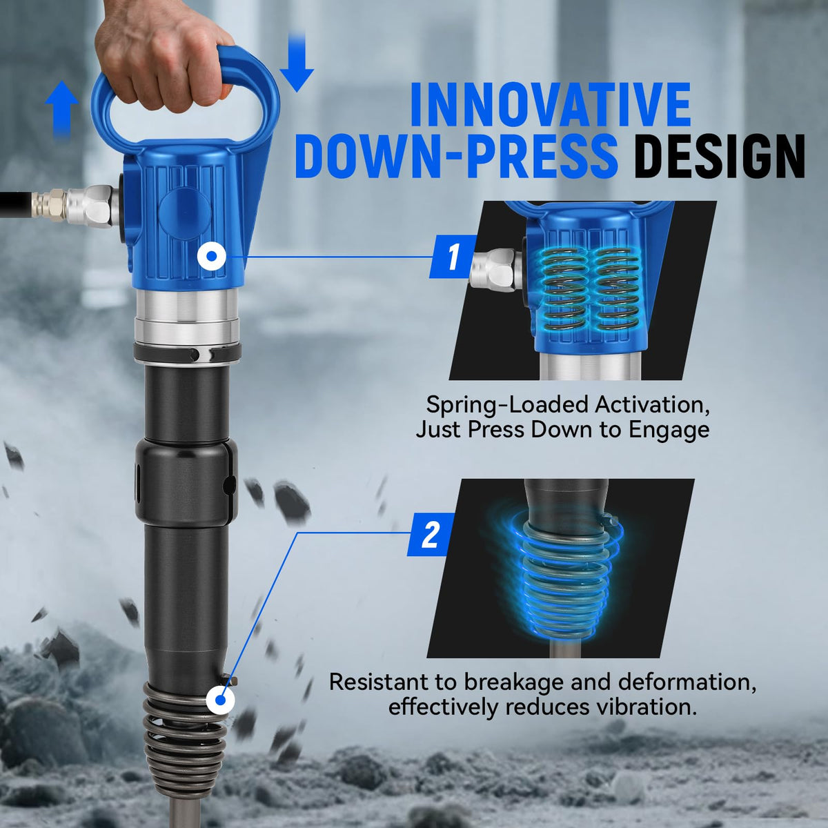 Pneumatic Hammer Shovel, 2 Heavy-Duty Air Chisels F271