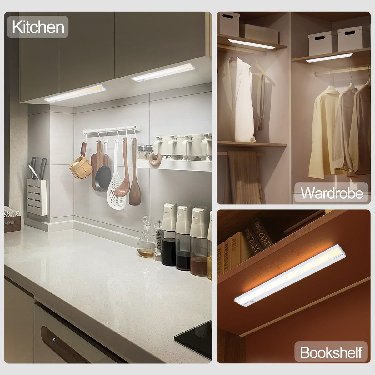 2 Packs Under Cabinet Lighting, 24in 18W Dimmable LED Light, 5 Color Temperature Z7862