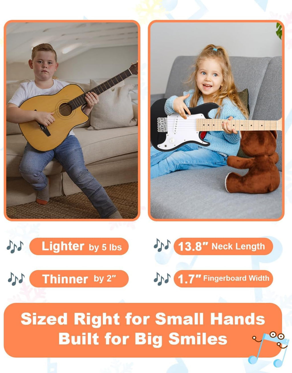 30 Inch Kids Electric Guitar Kit with 5W Amp Black K301