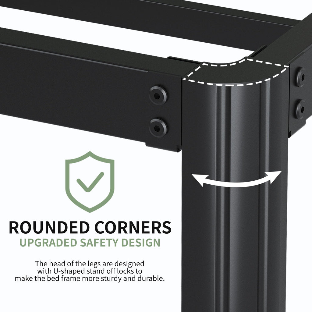 Black 7 Inch Queen Metal Platform Bed Frame P81452