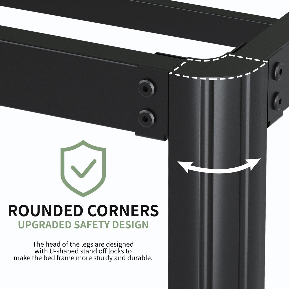 Black 7 Inch Queen Metal Platform Bed Frame P81452
