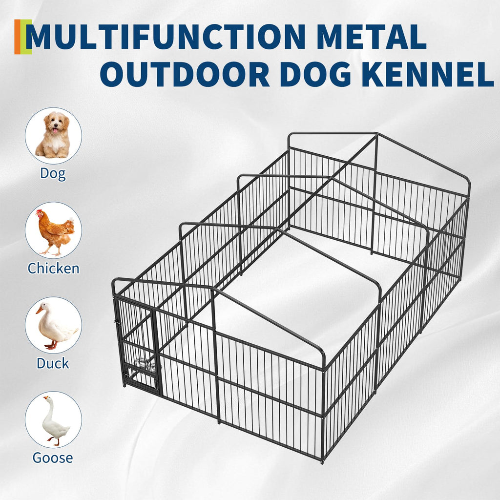 Large Outdoor Dog Kennel with Waterproof Canopy B263783