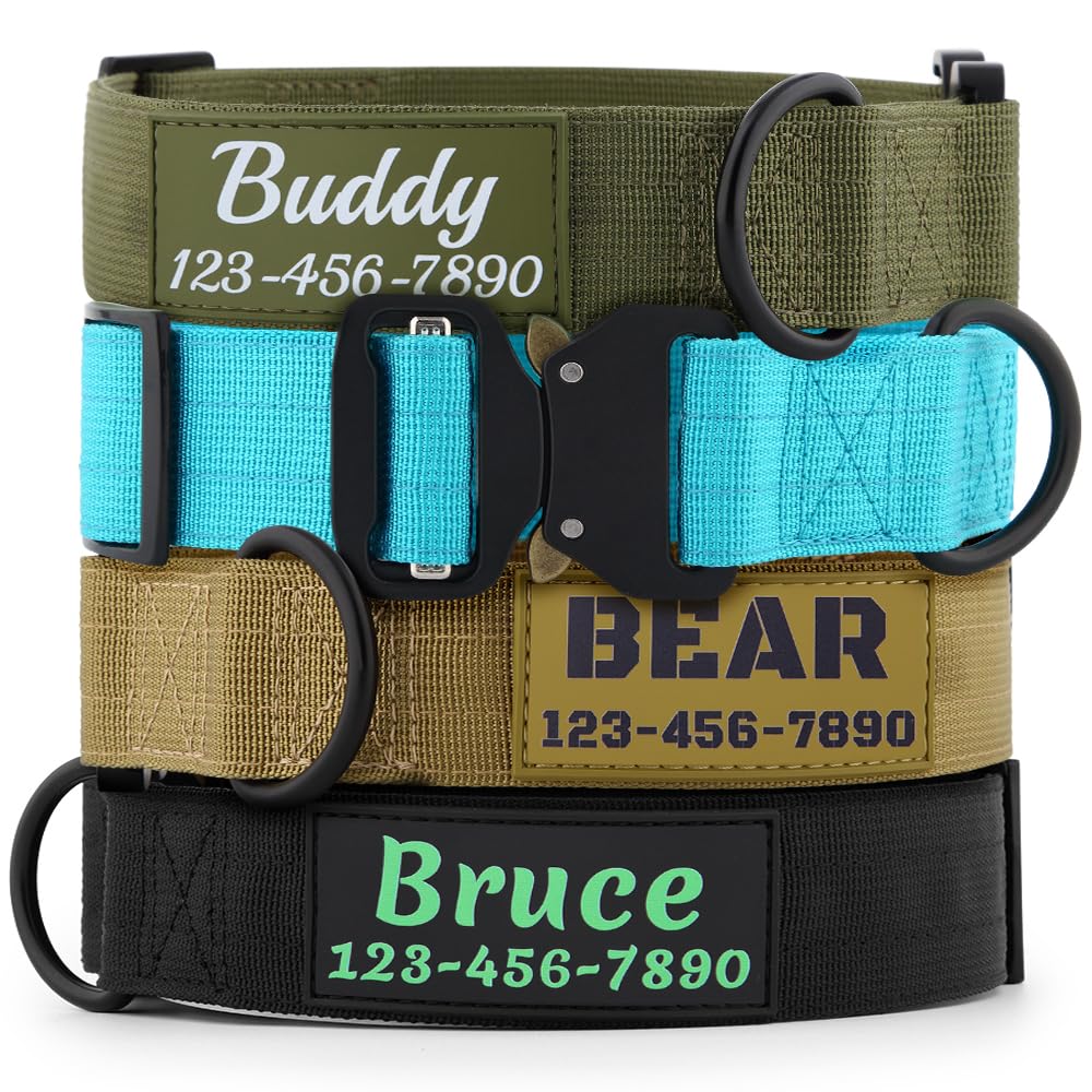 Tactical Dog Collar with Name and Phone Number A658