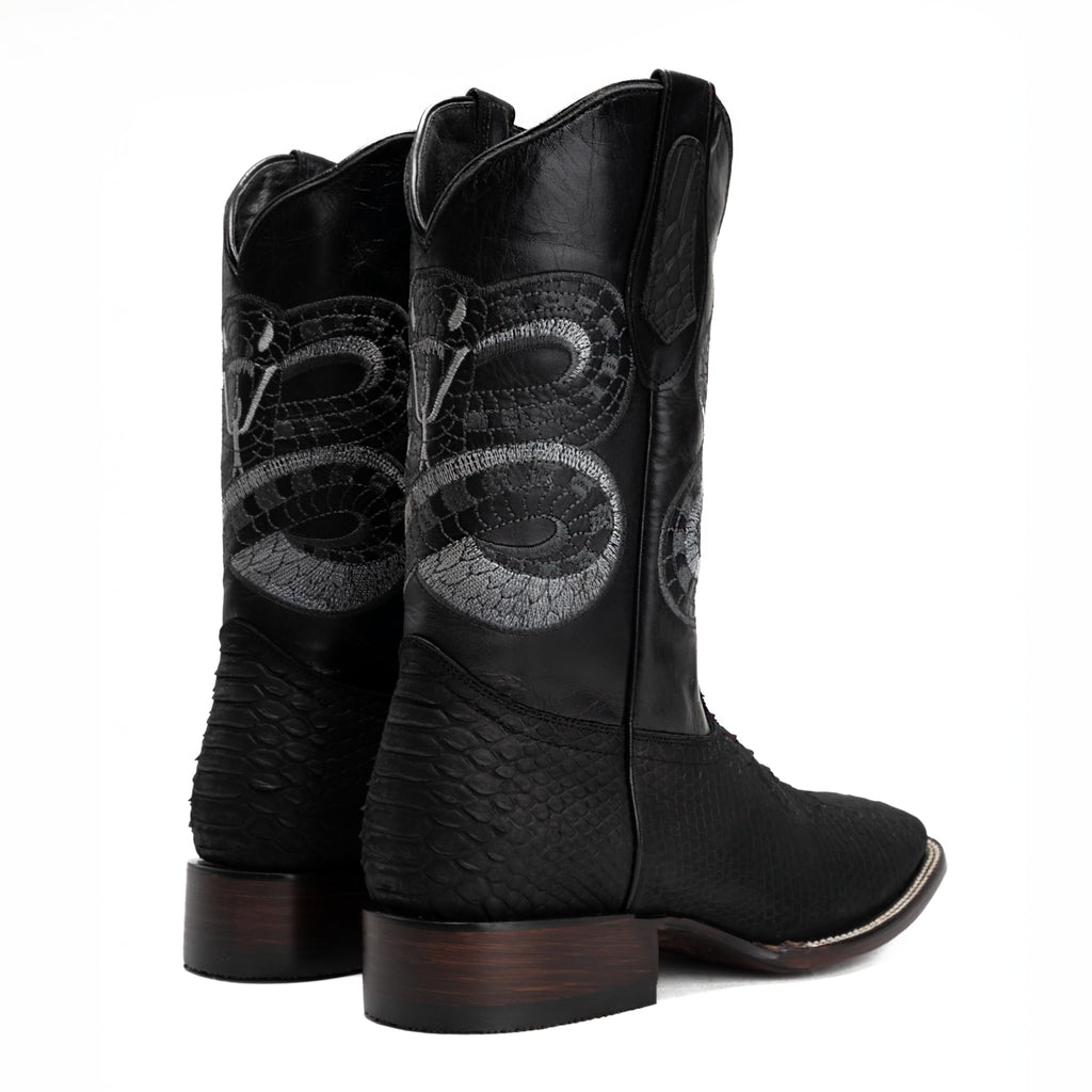 Python Leather Print Western Boots L84460