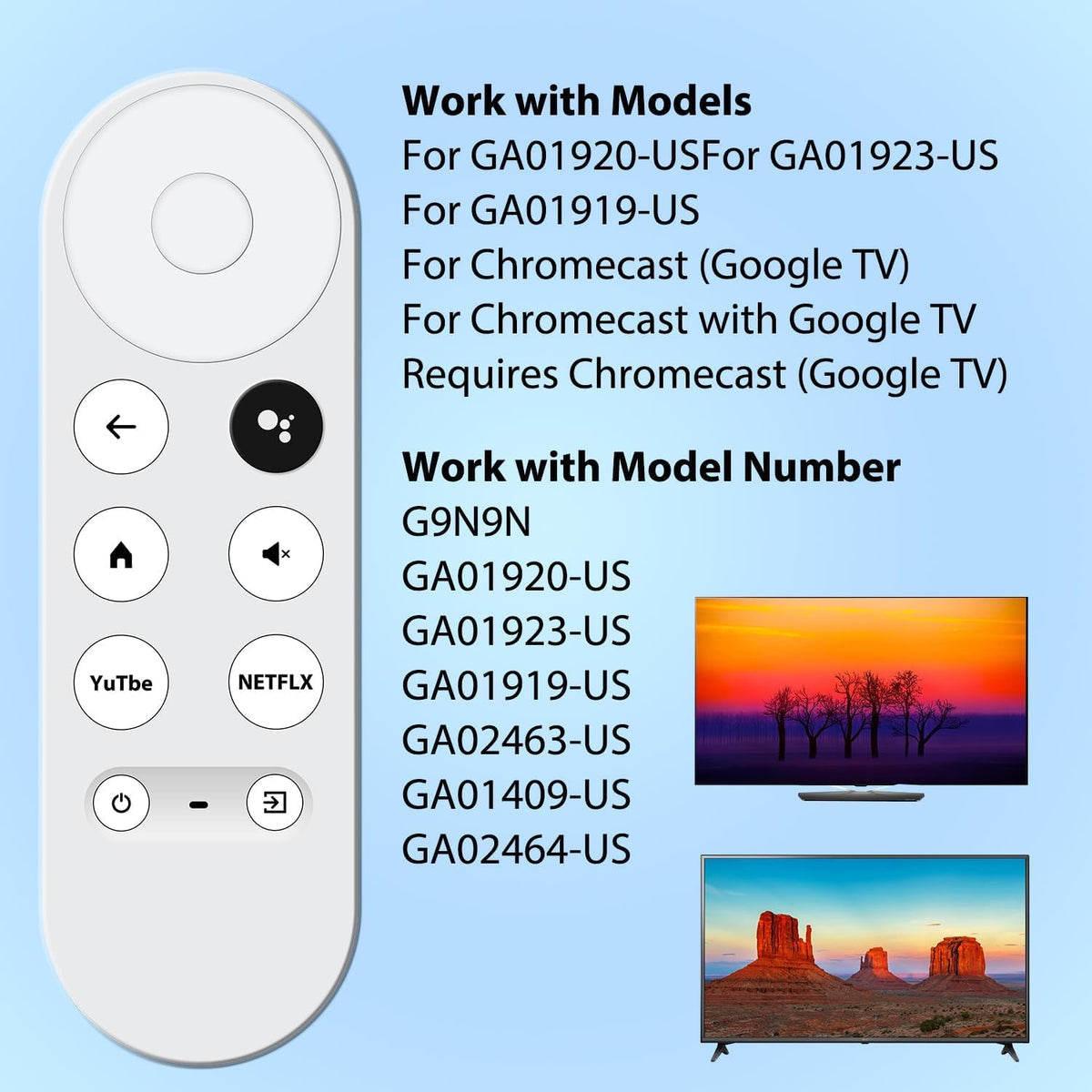 Replacement Remote for Google Chromecast E466303