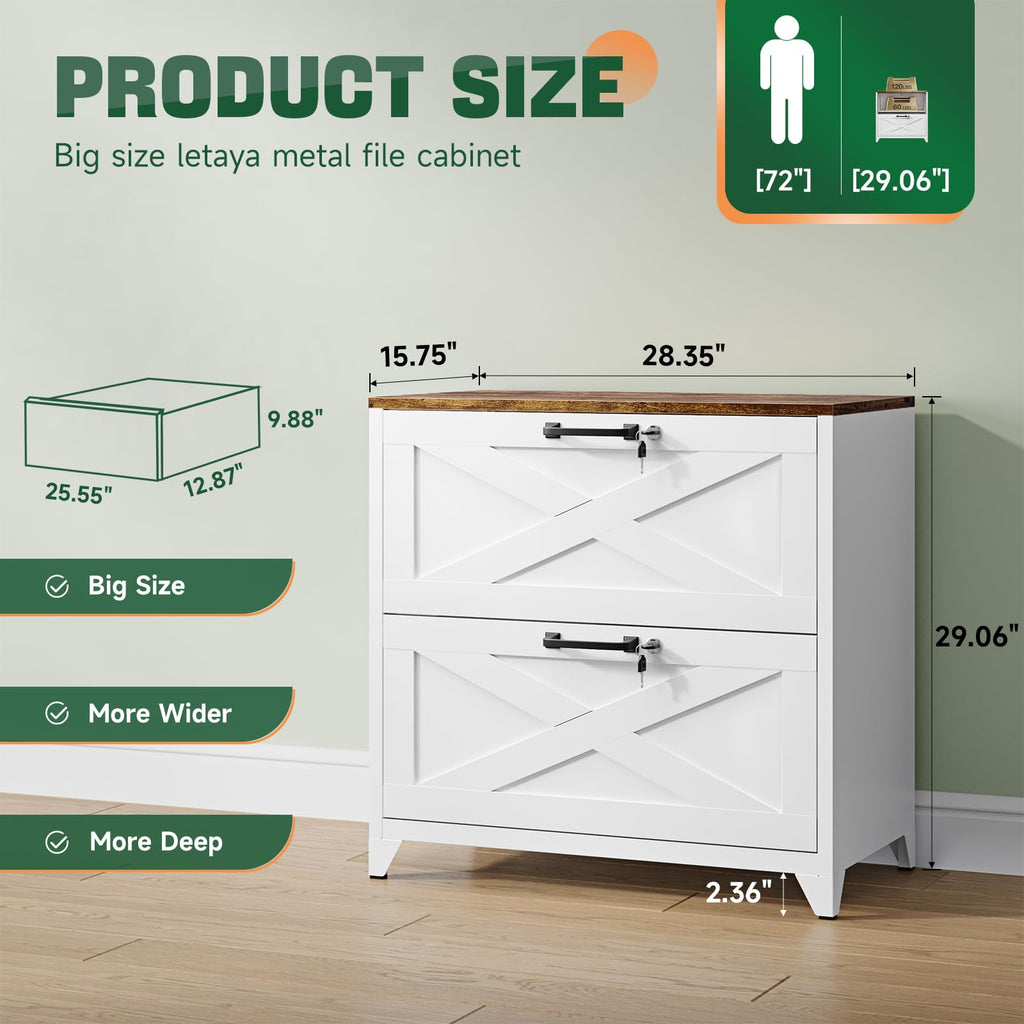 2 Drawer Metal File Cabinet with Lock F808088