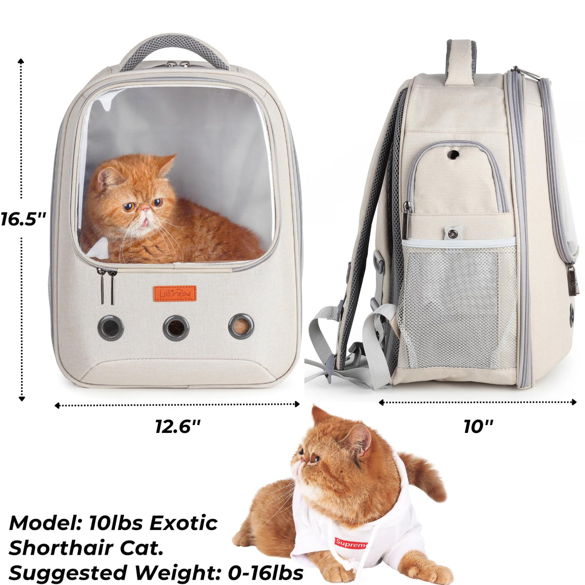 Pet Carrier Backpack, Airline-Approved (Beige) O921