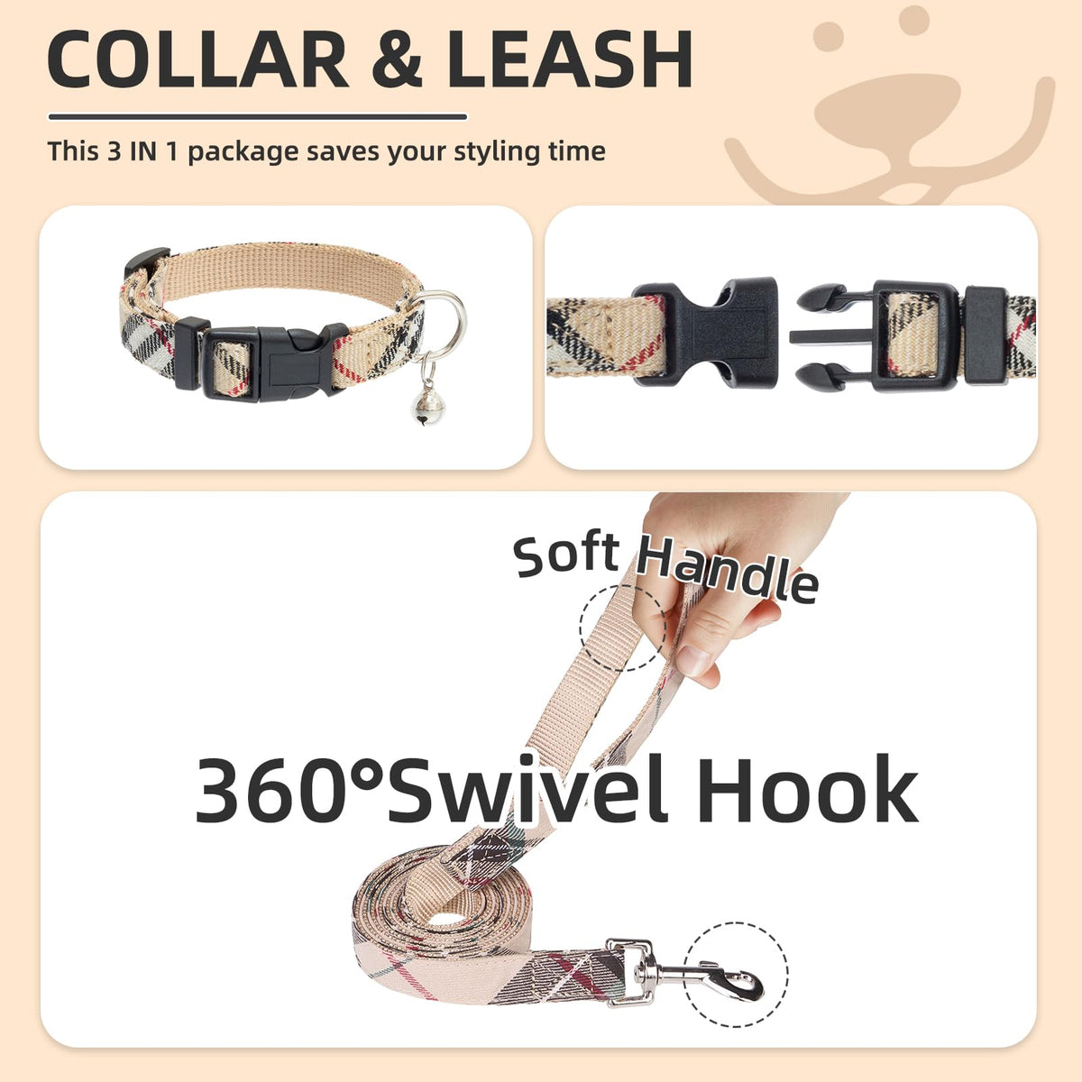 Dog Harness, Collar and Leash Set P835
