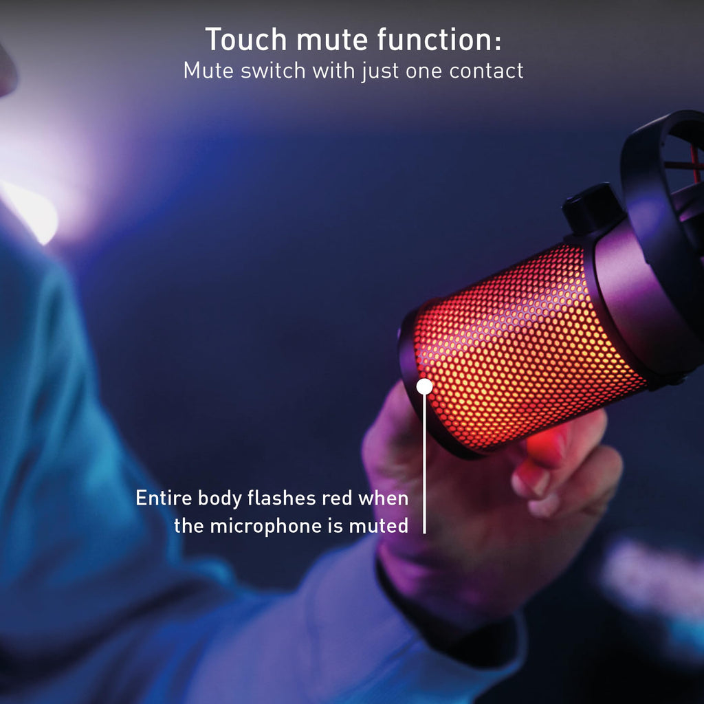 USB Microphone with RGB Lighting, 4 Polar Patterns, Black/Copper V3986