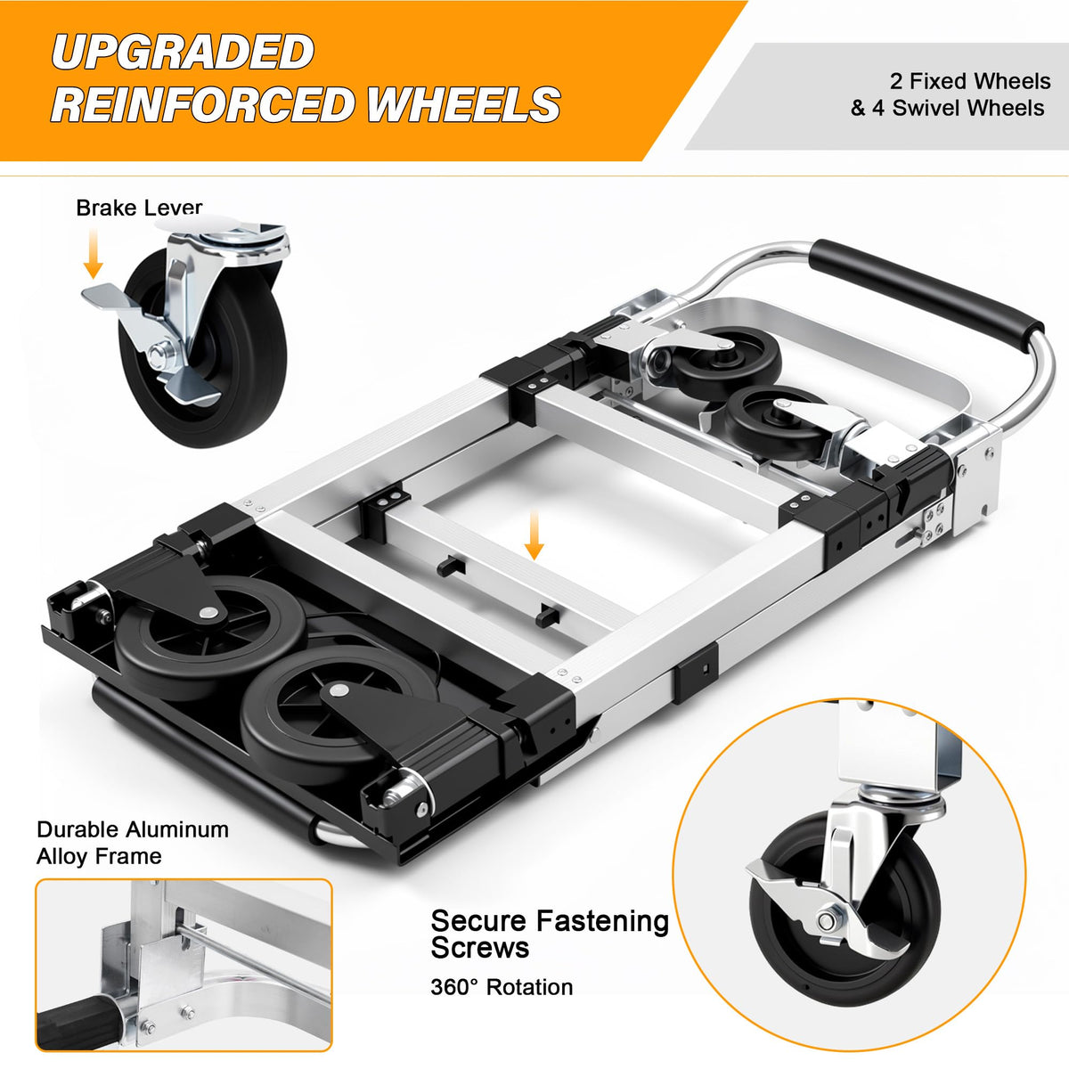 3 in 1 Convertible Folding Hand Truck with 2 Straps B91021