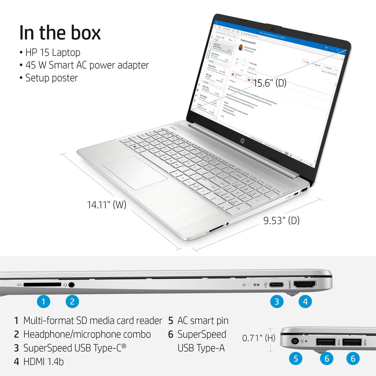 15.6" FHD Windows 11 Pro Laptop, Intel Core i5, 16GB RAM 256GB SSD J8900