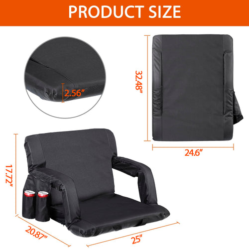 2 Pack Folding Bleacher Chairs with Cushion B958504