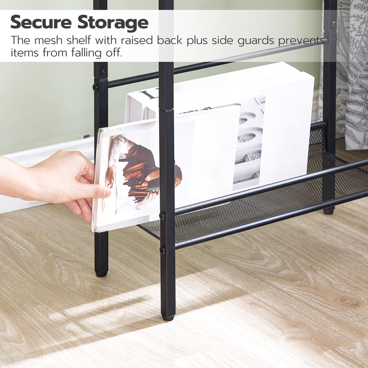 Small Narrow Side Table with Charging Station and Storage Shelf G165954