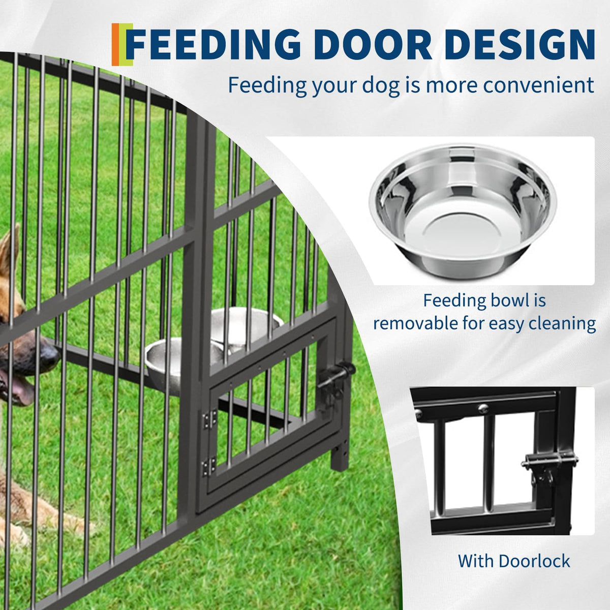 Large Outdoor Dog Kennel with Waterproof Canopy B263783