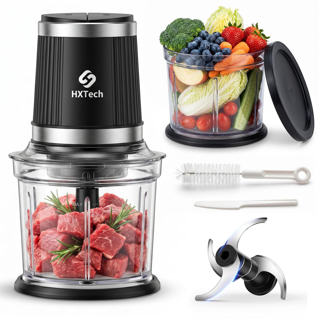 4 Cup 2-Speed Electric Food Processor Set with 2 Bowls U490