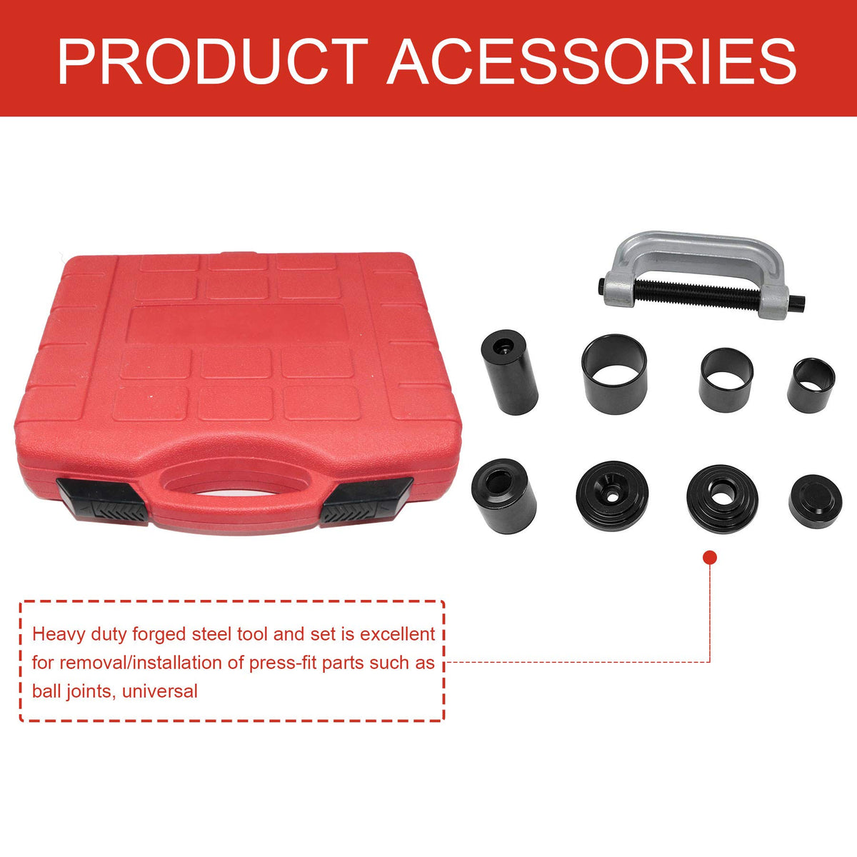 Heavy Duty Ball Joint Press & U Joint Removal Tool Kit with 4x4 Adapters N495