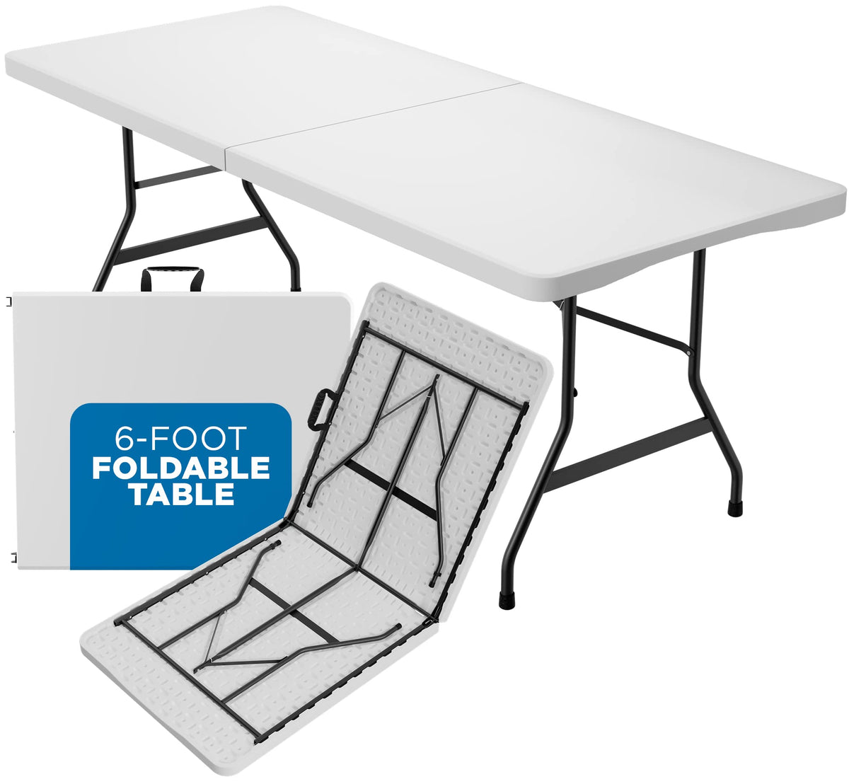 White Plastic Folding Table Y753