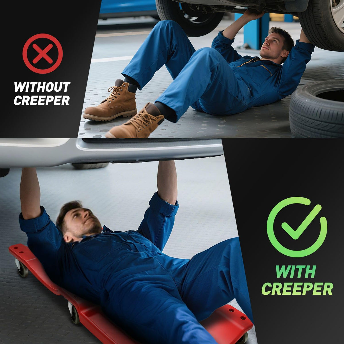 40 Inch Low Profile Rolling Creeper with Padded Headrest N57960