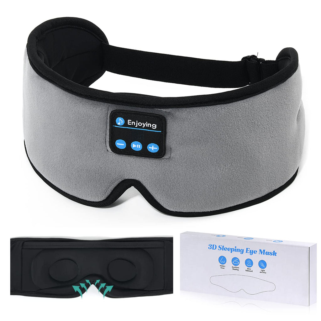 Wireless 3D Eye Mask Sleep Headphones Grey U115
