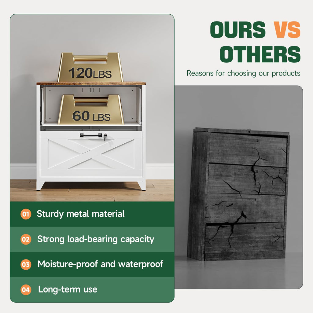 2 Drawer Metal File Cabinet with Lock F808088