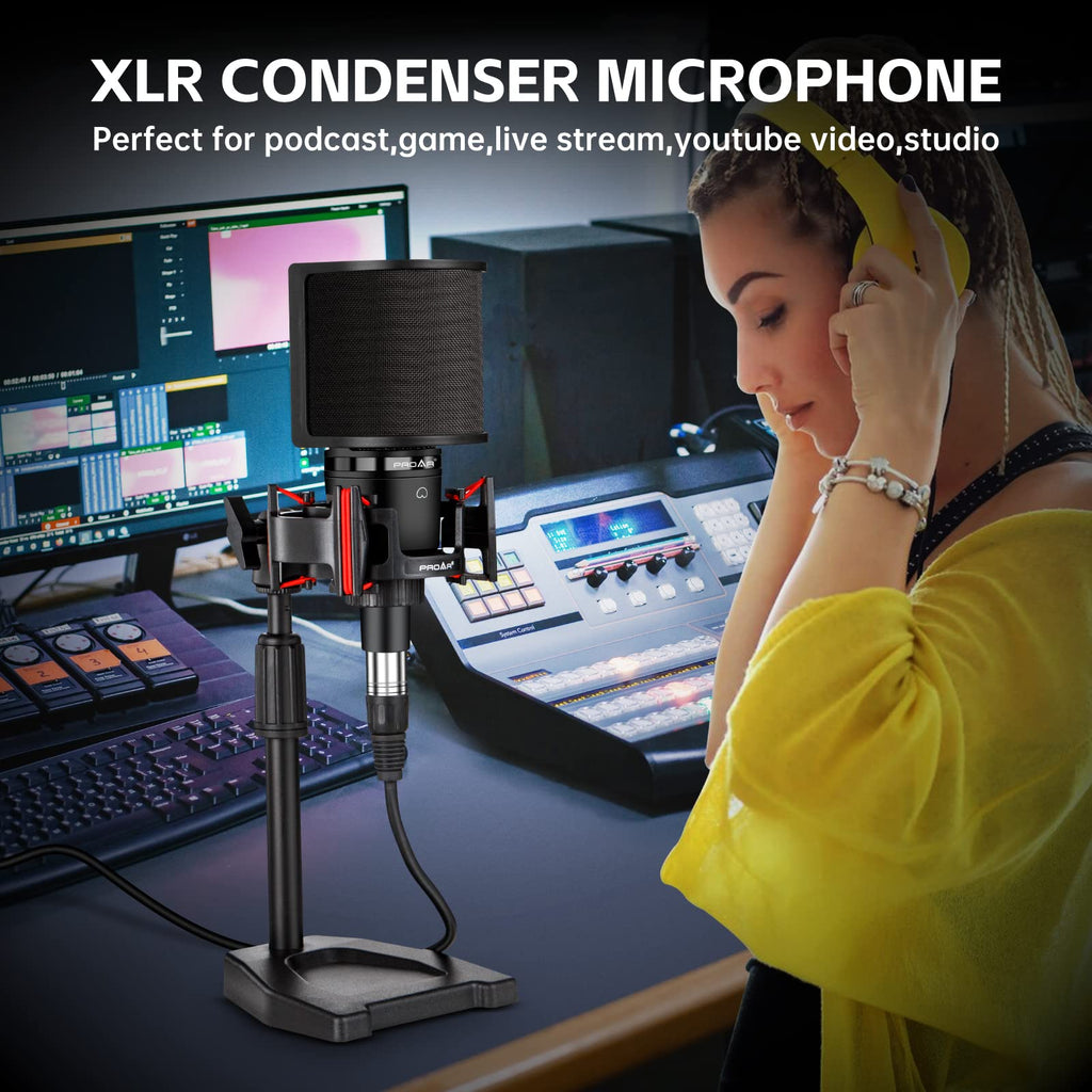 XLR Cardioid Condenser Podcast Microphone with Desktop Stand G35042