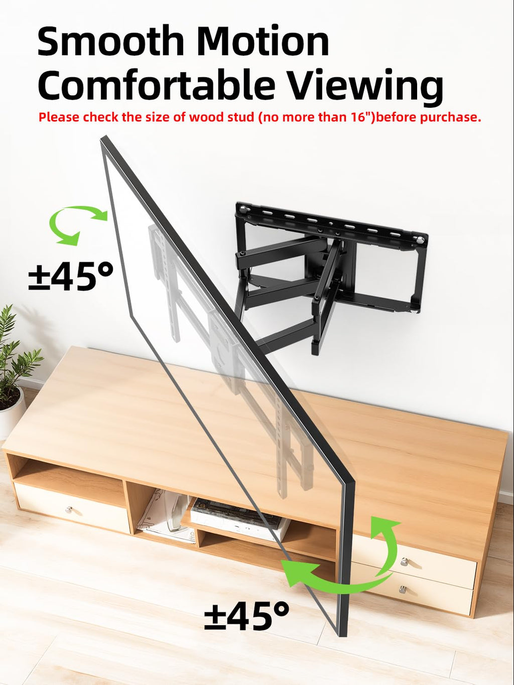 Full Motion TV Wall Mount for 42-90 inch Flat Screen U939913