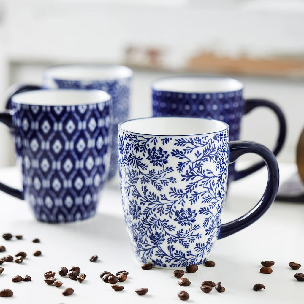 Ceramic Coffee Mugs Set 16 oz + Dinnerware Sets 12-Pieces G474