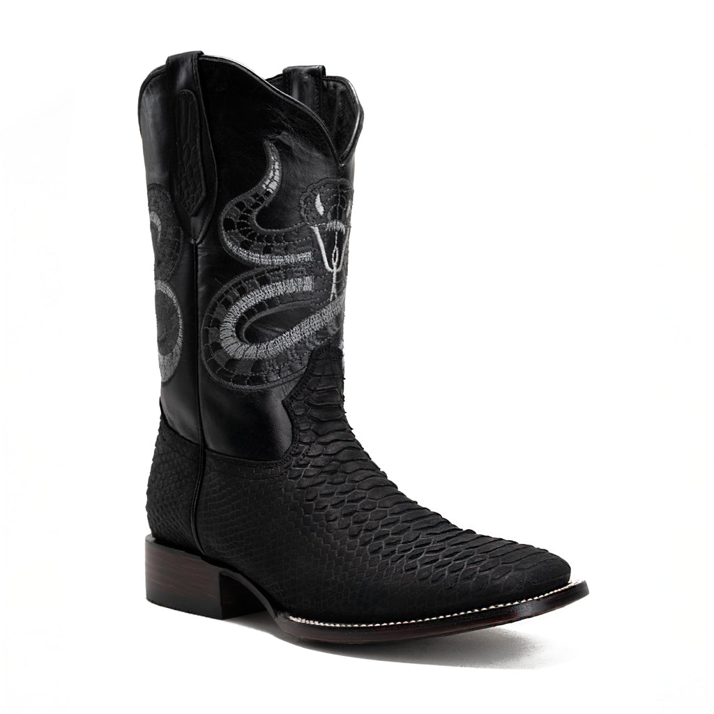 Python Leather Print Western Boots L84460